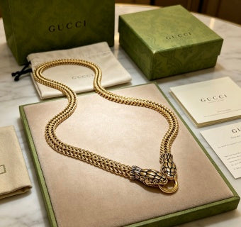 Gucci Interlocking G Snake Chain Pendant Necklace
