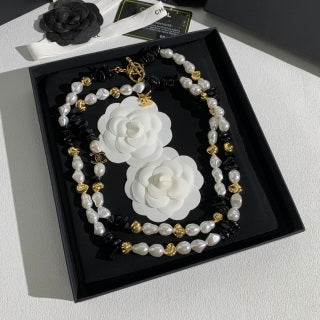 CHANEL Camellia Pearl Layered Necklace