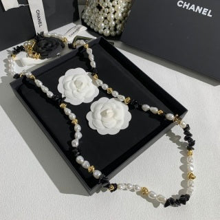 CHANEL Camellia Pearl Layered Necklace