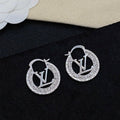 Louis Vuitton Crystal Halo Monogram Hoop Earrings