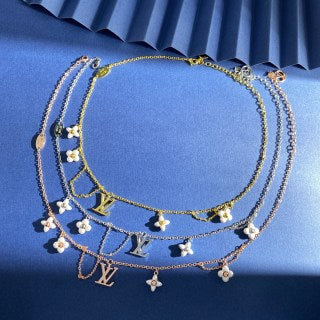 Louis Vuitton Pearl Blossom Layered Charm Necklace