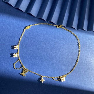 Louis Vuitton Pearl Blossom Layered Charm Necklace