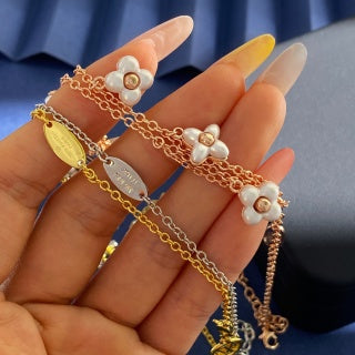 Louis Vuitton Pearl Blossom Layered Charm Necklace