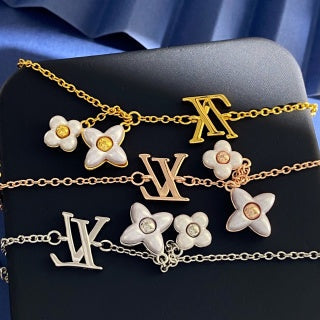 Louis Vuitton Pearl Blossom Letter Charm Bracelet