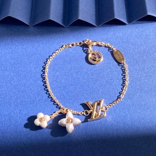 Louis Vuitton Pearl Blossom Letter Charm Bracelet