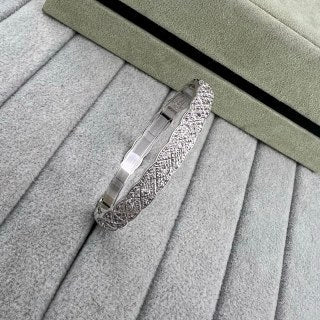 CHANEL Pavé Lattice Cuff Bracelet