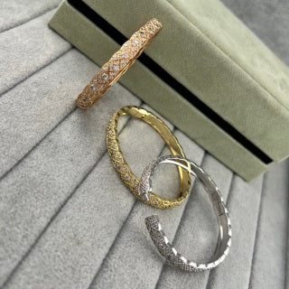 CHANEL Pavé Lattice Cuff Bracelet