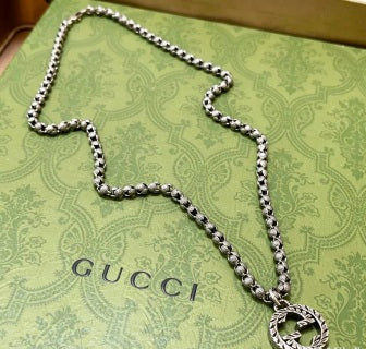 Gucci Interlocking G Medallion Bead Chain Necklace