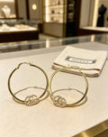 Gucci Interlocking G Crystal Circle Hoop Earrings