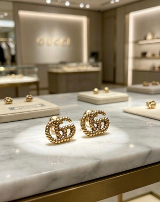 Gucci Interlocking G Twisted Rope Stud Earrings