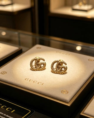 Gucci Interlocking G Twisted Rope Stud Earrings