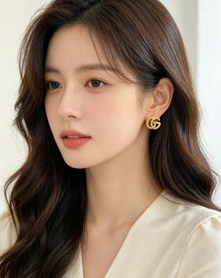 Gucci Interlocking G Twisted Rope Stud Earrings