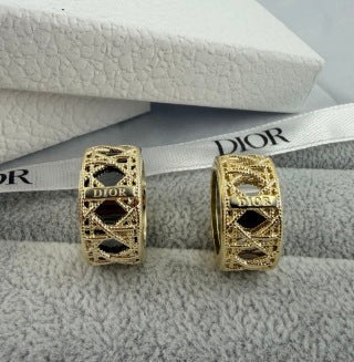 Dior Oblique Lacework Gold Band Ring