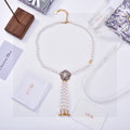 Dior Pearl Medallion Crystal Tassel Necklace