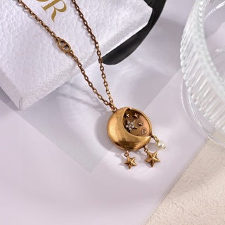Dior Celestial Medallion Star Charm Necklace