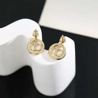 Dior Crystal CD Oval Stud Earrings