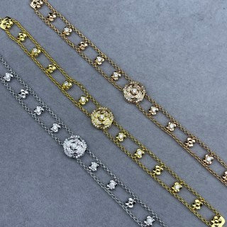 Chanel Crystal Floral Chain Bracelet
