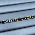 Hermès Beaded Oval Chain Stud Earrings