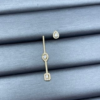 Messika Lucky Move Diamond Drop Stud Earrings