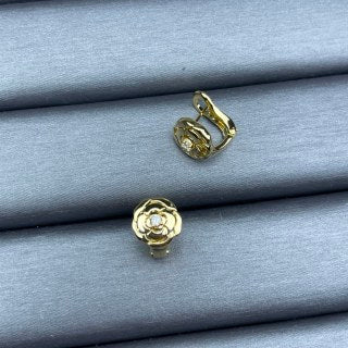 Chanel Elegant Rose Flower Stud Earrings