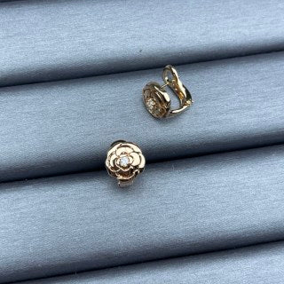 Chanel Elegant Rose Flower Stud Earrings