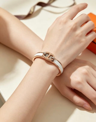 Hermès Rivale Leather Wrap H Bracelet