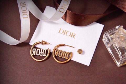 Dior J'Adior Crystal Hoop Stud Earrings