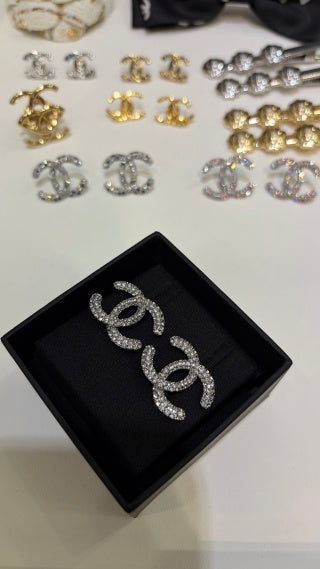 Chanel Timeless Interlocking CC Earrings