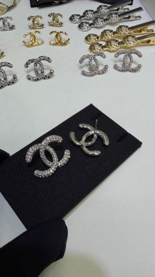Chanel Timeless Interlocking CC Earrings