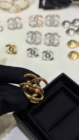 CHANEL Intertwined Gold Statement Ring