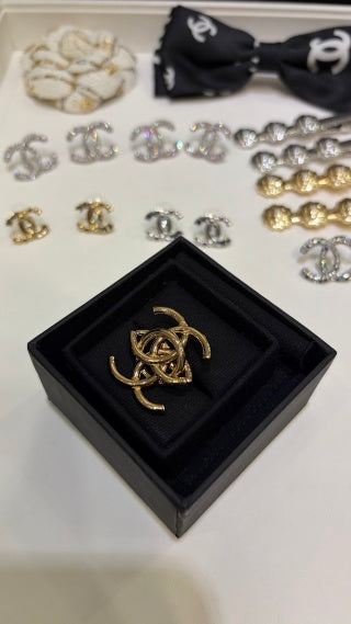 CHANEL Intertwined Gold Statement Ring