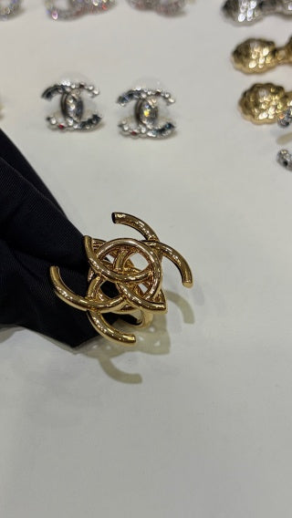 CHANEL Intertwined Gold Statement Ring