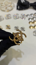 CHANEL Intertwined Gold Statement Ring
