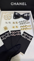 CHANEL Crystal Interlocking Stud Earrings