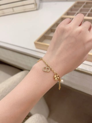 Dior Celestial Charm Pearl Chain Bracelet