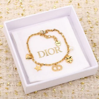 Dior Celestial Charm Pearl Chain Bracelet