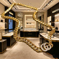 Gucci Interlocking G Crystal Double Chain Statement Necklace