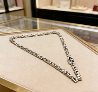 Gucci Interlocking G Geometric Link Chain Necklace