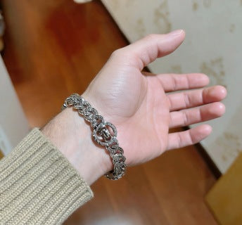 Bvlgari Silver Medallion Crystal Link Bracelet – Elegant Luxury Jewelry
