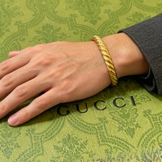 Gucci Interlocking G Twisted Chain Cuff Bracelet