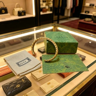 Gucci Interlocking G Twisted Chain Cuff Bracelet