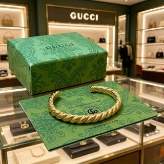 Gucci Interlocking G Twisted Chain Cuff Bracelet