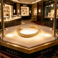 Gucci Interlocking G Twisted Chain Cuff Bracelet