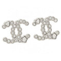 CHANEL Diamond Halo CC Stud Earrings