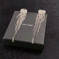 YSL Crystal Fringe Cascade Drop Earrings