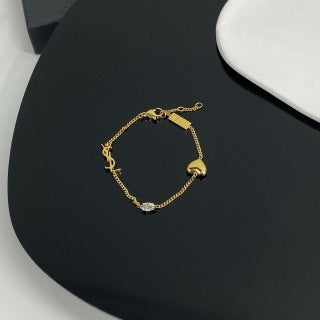 YSL Crystal Accent Chain Bracelet