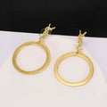 YSL Monogram Circle Hoop Drop Earrings