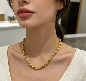 YSL Ornate Gold Chain Link Necklace