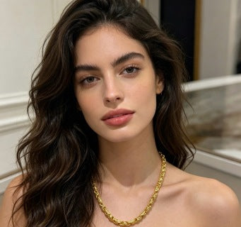 YSL Ornate Gold Chain Link Necklace