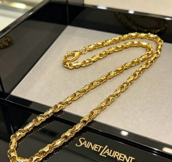 YSL Ornate Gold Chain Link Necklace